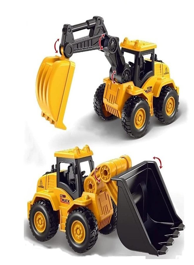 VARIYA ENTERPRISE Unbreakable Construction Vehicles for Kids Pretend Play Toy Trucks Bulldozer Play Set Building Vehicles Set for Kids 3-14 Years Excavator (210-13) - Image 1